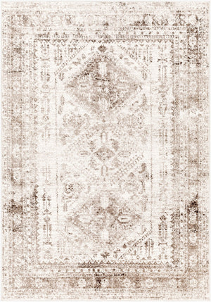 Livabliss Monte Carlo Traditional Medallion Polypropylene Area Rug for Living or Dining Rooms Cream, Light Br 4'3" x 5'7" MNC2342-31157