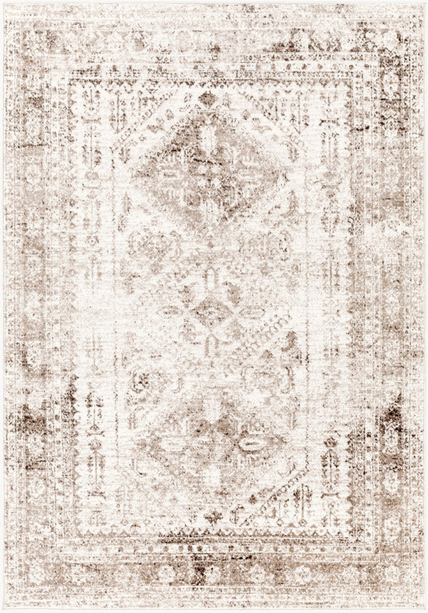Livabliss Monte Carlo Traditional Medallion Polypropylene Area Rug for Living or Dining Rooms Cream, Light Br 4'3" x 5'7" MNC2342-31157