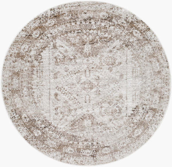 Livabliss Monte Carlo Traditional Medallion Polypropylene Area Rug for Living or Dining Rooms Cream, Light Br 5'3" x 5'3" MNC2342-53RD