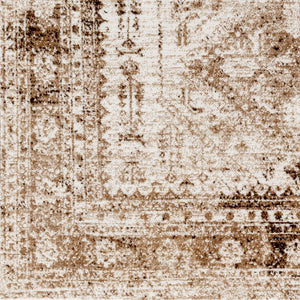 Livabliss Monte Carlo Traditional Medallion Polypropylene Area Rug for Living or Dining Rooms Cream, Light Br 5'3" x 5'3" MNC2342-53RD