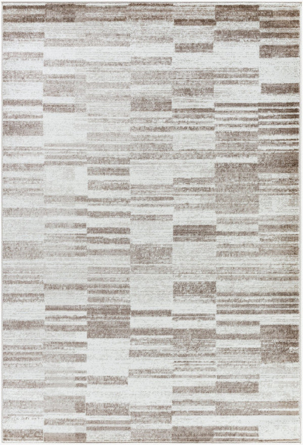 Livabliss Monte Carlo Art Deco Machine Woven Polypropylene Rug for Living and Dining Rooms Cream, Light Br 6'11" x 9' MNC2355-679