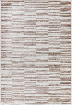 Livabliss Monte Carlo Art Deco Polypropylene Area Rug Geometric Pattern for Living Dining Room Light Brown, Cr 6'11" x 9' MNC2356-679