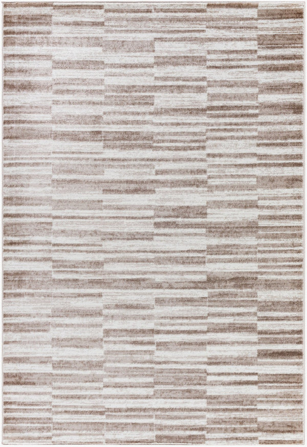 Livabliss Monte Carlo Art Deco Polypropylene Area Rug Geometric Pattern for Living Dining Room Light Brown, Cr 6'11" x 9' MNC2356-679