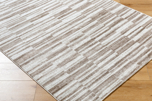 Livabliss Monte Carlo Art Deco Polypropylene Area Rug Geometric Pattern for Living Dining Room Light Brown, Cr 6'11" x 9' MNC2356-679