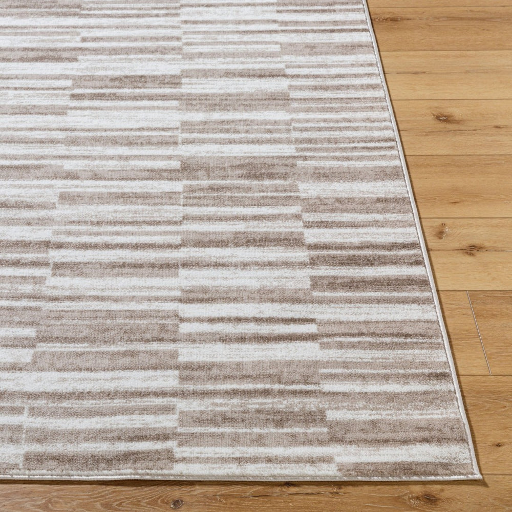Livabliss Monte Carlo Art Deco Polypropylene Area Rug Geometric Pattern for Living Dining Room Light Brown, Cr 6'11" x 9' MNC2356-679