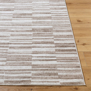 Livabliss Monte Carlo Art Deco Polypropylene Area Rug Geometric Pattern for Living Dining Room Light Brown, Cr 6'11" x 9' MNC2356-679