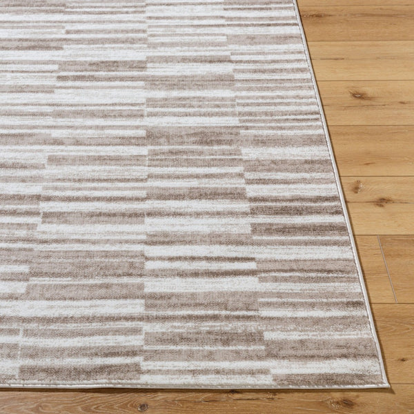 Livabliss Monte Carlo Art Deco Polypropylene Area Rug Geometric Pattern for Living Dining Room Light Brown, Cr 6'11" x 9' MNC2356-679