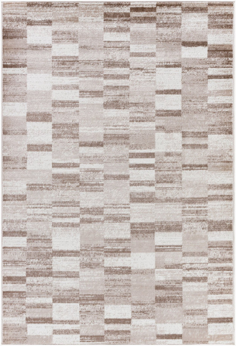 Livabliss Monte Carlo Art Deco Geometric Polypropylene Area Rug for Living and Dining Rooms Light Brown, Cr 5'3" x 7'3" MNC2357-5373