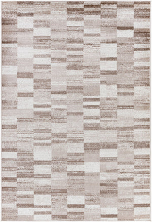 Livabliss Monte Carlo Art Deco Geometric Polypropylene Area Rug for Living and Dining Rooms Light Brown, Cr 5'3" x 7'3" MNC2357-5373