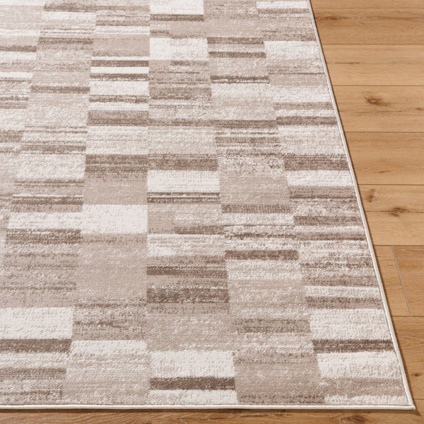 Livabliss Monte Carlo Art Deco Geometric Polypropylene Area Rug for Living and Dining Rooms Light Brown, Cr 5'3" x 7'3" MNC2357-5373