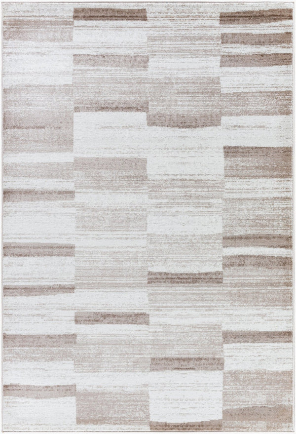 Livabliss Monte Carlo Art Deco Geometric Polypropylene Area Rug for Living and Dining Spaces Cream, Light Br 7'10" x 10'2" MNC2359-710103