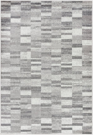 Livabliss Monte Carlo Art Deco Polypropylene Area Rug Turkey Woven Living Room Accent Medium Gray, Cr 5'3" x 7'3" MNC2363-5373