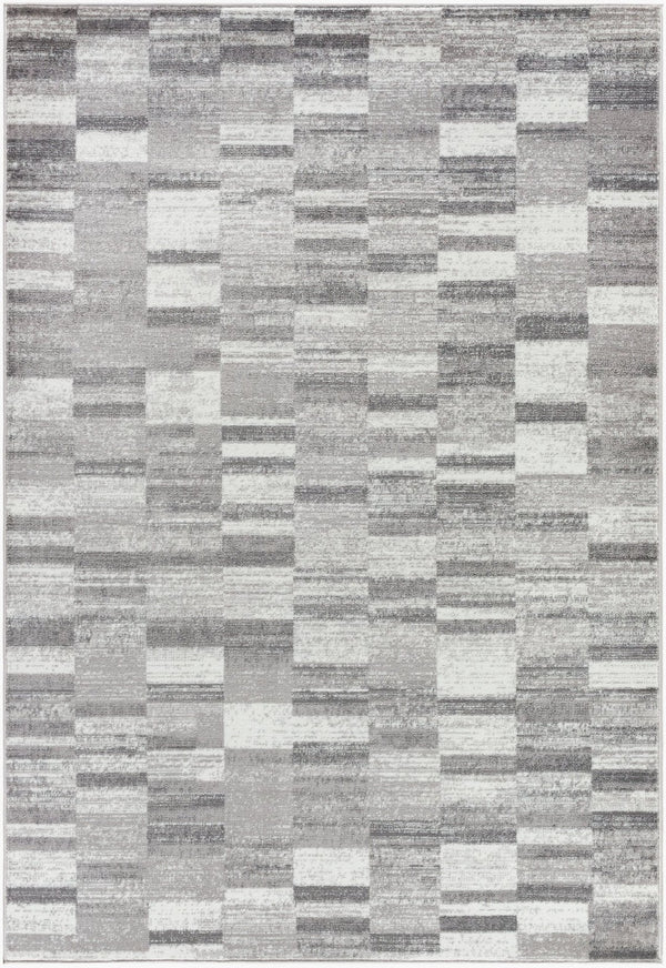 Livabliss Monte Carlo Art Deco Polypropylene Area Rug Turkey Woven Living Room Accent Medium Gray, Cr 5'3" x 7'3" MNC2363-5373