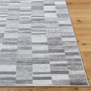 Livabliss Monte Carlo Art Deco Polypropylene Area Rug Turkey Woven Living Room Accent Medium Gray, Cr 5'3" x 7'3" MNC2363-5373