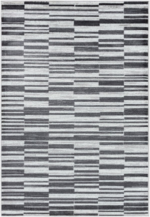 Livabliss Monte Carlo Art Deco Geometric Polypropylene Area Rug for Living Room or Dining Space Cream, Black 7'10" x 10'2" MNC2365-710103