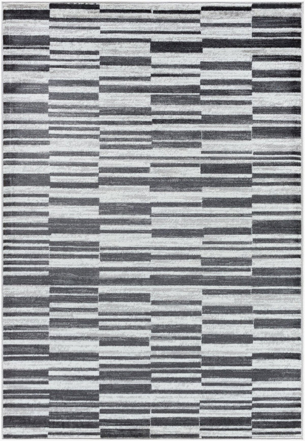 Livabliss Monte Carlo Art Deco Geometric Polypropylene Area Rug for Living Room or Dining Space Cream, Black 7'10" x 10'2" MNC2365-710103