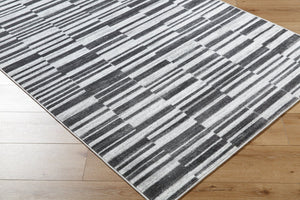 Livabliss Monte Carlo Art Deco Geometric Polypropylene Area Rug for Living Room or Dining Space Cream, Black 7'10" x 10'2" MNC2365-710103