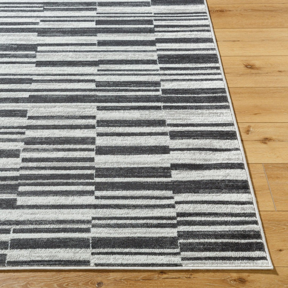 Livabliss Monte Carlo Art Deco Geometric Polypropylene Area Rug for Living Room or Dining Space Cream, Black 7'10" x 10'2" MNC2365-710103