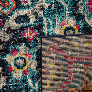 Safavieh Monaco 252 Power Loomed Transitional Rug Blue / Fuchsia 10' x 14'