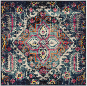 Safavieh Monaco 252 Power Loomed Transitional Rug Blue / Fuchsia 10' x 14'