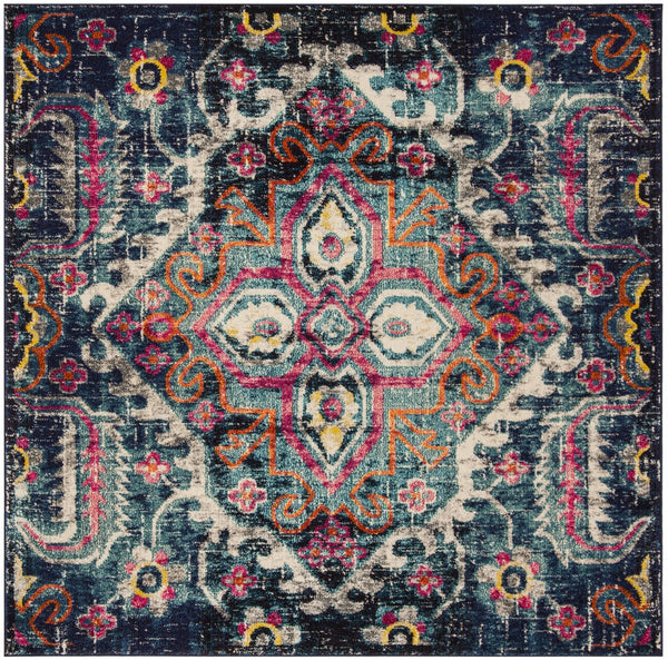 Safavieh Monaco 252 Power Loomed Transitional Rug Blue / Fuchsia 10' x 14'
