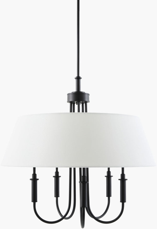 Livabliss Montclaire Art Deco Metal and Linen Chandelier Warm Diffused Glow for Dining Rooms MNCL-004