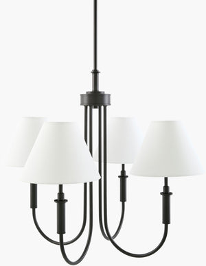 Livabliss Montclaire Art Deco Geometric Chandelier with Linen Accents for Dining and Entryway MNCL-007
