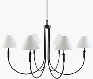 Livabliss Montclaire Art Deco Metal Linen Chandelier Oversized Statement Light for Dining Rooms MNCL-013
