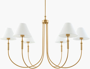 Livabliss Montclaire Art Deco Metal and Linen Chandelier for Dining Rooms and Open Living Spaces MNCL-015