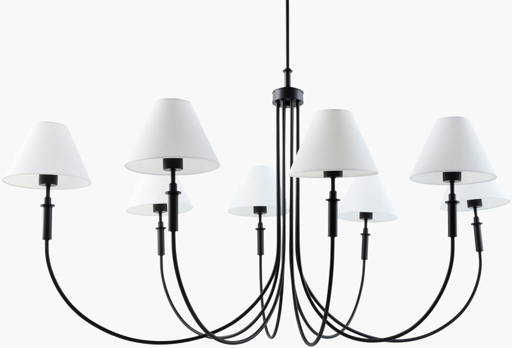 Livabliss Montclaire Linen Shade Metal Chandelier for Dining Rooms and Open Plan Living Spaces MNCL-016