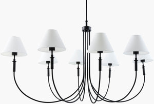 Livabliss Montclaire Linen Shade Metal Chandelier for Dining Rooms and Open Plan Living Spaces MNCL-016