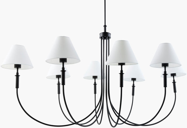 Livabliss Montclaire Linen Shade Metal Chandelier for Dining Rooms and Open Plan Living Spaces MNCL-016
