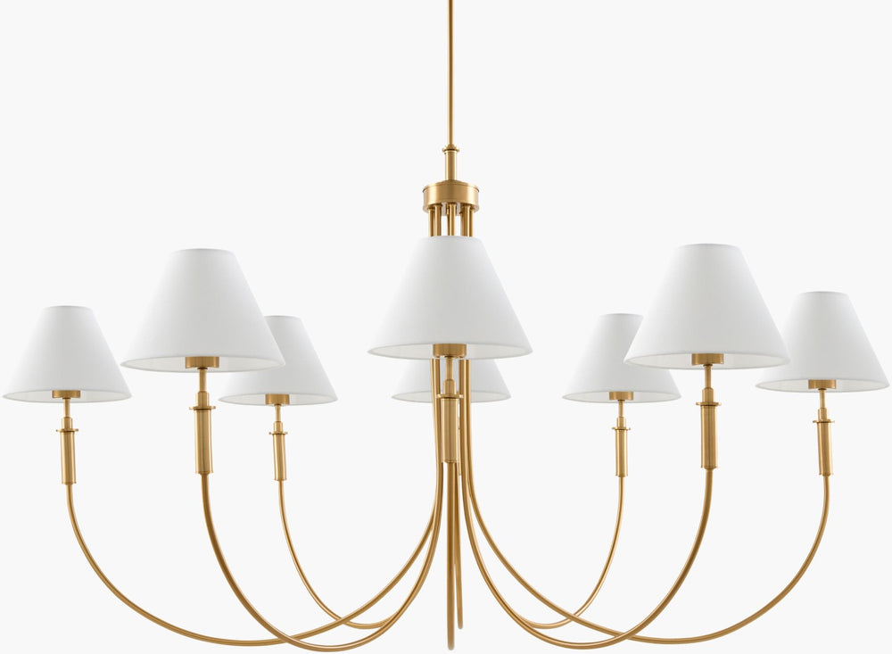Livabliss Montclaire Large Metal Linen Shade Chandelier for Dining Rooms and Open Spaces MNCL-018