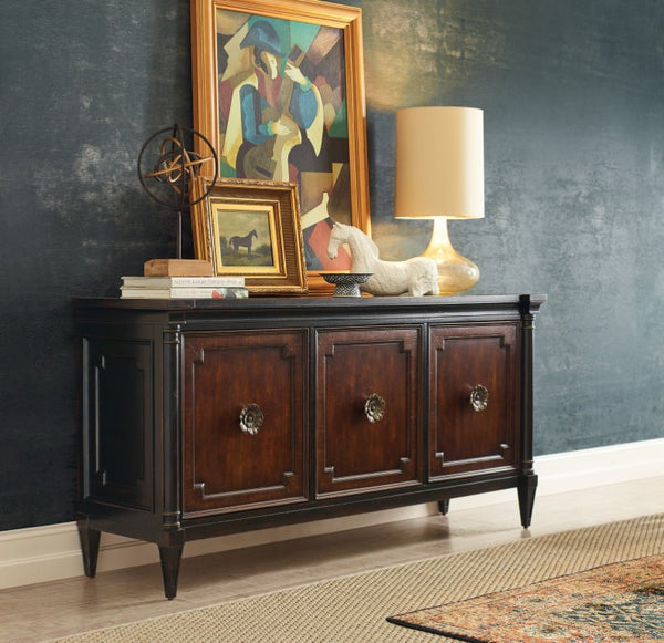 Hooker Furniture Charleston Cherry Entertainment Console With Solid-Wood Top, Soft-Close Doors, Ventilated Back Panel 6750-55472-00