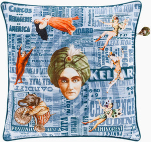 Surya Mind Games 18”L X 18”W Cotton Accent Pillow - Luxurious, Stylish Home Decor For Tranquil Living Spaces Blue Cotton Mng001-1818