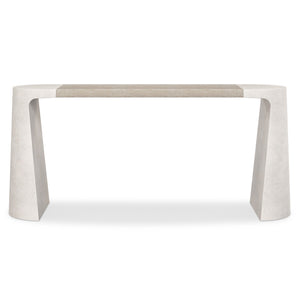 Bernhardt Bernhardt Prado Console Table With Tawny Wood Veneer & Buff Concrete Sculptural Supports, 72" 324912A