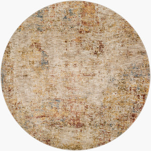 Livabliss Mona Lisa Turkish Patterned Polyester Area Rug with Fringe for Living Dining Rooms Tan, Light Sage 5'3" x 5'3" MNI2300-53RD