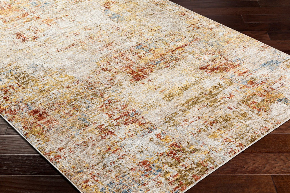 Livabliss Mona Lisa Turkish Patterned Polyester Area Rug with Fringe for Living Dining Rooms Tan, Light Sage 5'3" x 5'3" MNI2300-53RD