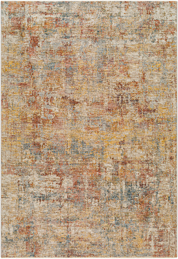 Mona Lisa MNI-2301 6'7" x 9'6" Machine Woven Rug MNI2301-6796  Tan, Light Sage, Mustard, Dark Blue, Rust, Sage Surya