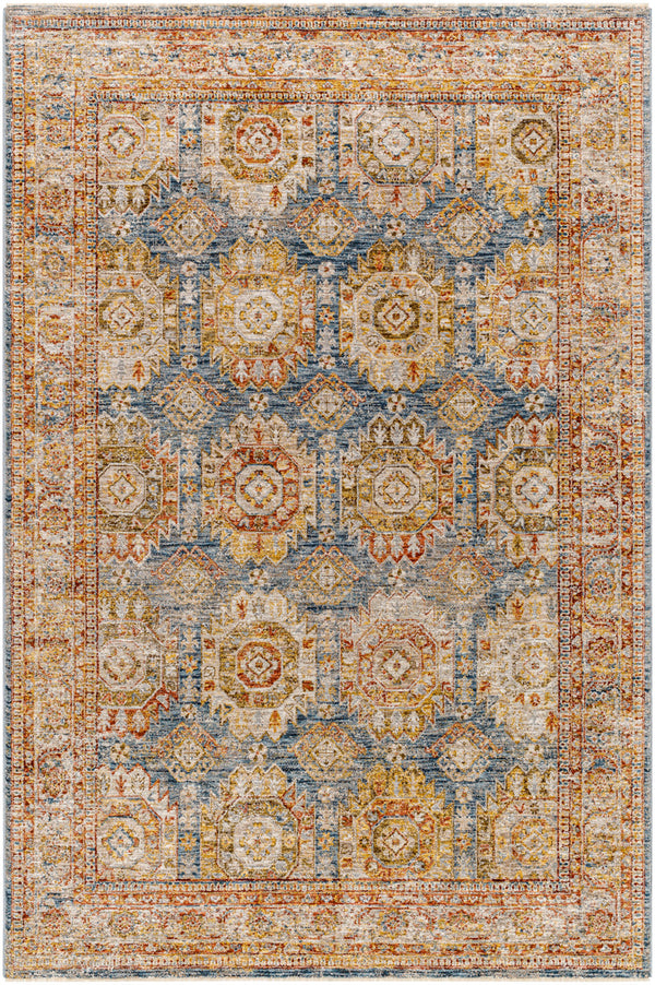 Mona Lisa MNI-2302 9' x 12'2" Machine Woven Rug MNI2302-9122  Light Sage, Tan, Dark Blue, Mustard, Rust, Olive Surya