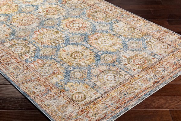 Mona Lisa MNI-2302 9' x 12'2" Machine Woven Rug MNI2302-9122  Light Sage, Tan, Dark Blue, Mustard, Rust, Olive Surya