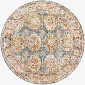 Livabliss Mona Lisa Traditional Turkish Polyester Area Rug for Living Room and Dining Spaces Light Sage, Tan 6'7" x 6'7" MNI2302-67RD