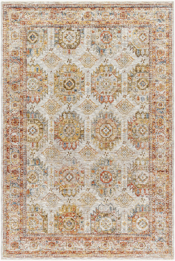 Livabliss Mona Lisa Traditional Turkish Polyester Area Rug with Fringe for Formal Living Rooms Light Sage, Tan 10' x 13'11" MNI2303-1014