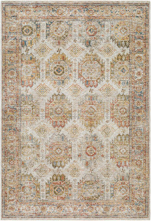 Livabliss Mona Lisa Traditional Turkish Polyester Area Rug with Fringe for Formal Living Rooms Light Sage, Tan 6'7" x 9'6" MNI2303-6796