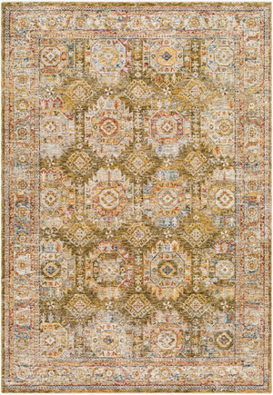 Livabliss Mona Lisa Traditional Medallion Polyester Area Rug for Formal Living and Dining Rooms Light Sage, Mus 6'7" x 9'6" MNI2304-6796