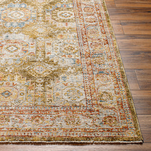 Mona Lisa MNI-2304 9' x 12'2" Machine Woven Rug MNI2304-9122  Light Sage, Mustard, Tan, Olive, Rust, Sage Surya