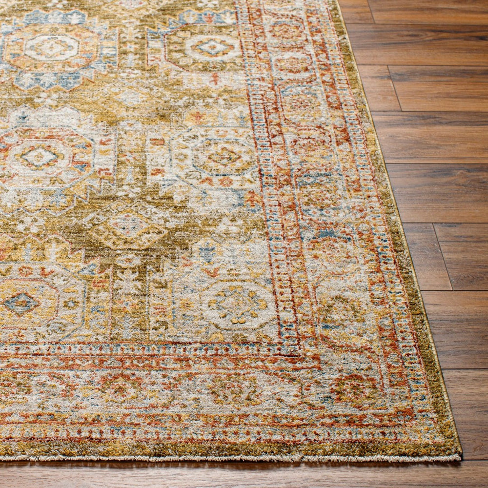 Livabliss Mona Lisa Traditional Medallion Polyester Area Rug for Formal Living and Dining Rooms Light Sage, Mus 7'10" x 7'10" MNI2304-710RD