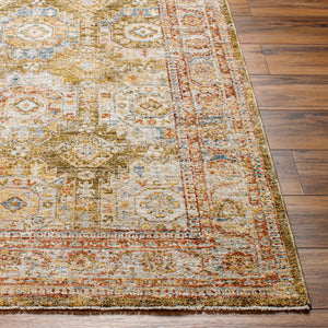 Livabliss Mona Lisa Traditional Medallion Polyester Area Rug for Formal Living and Dining Rooms Light Sage, Mus 6'7" x 9'6" MNI2304-6796