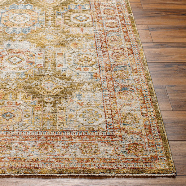 Livabliss Mona Lisa Traditional Medallion Polyester Area Rug for Formal Living and Dining Rooms Light Sage, Mus 6'7" x 9'6" MNI2304-6796