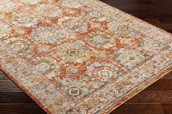 Mona Lisa MNI-2305 9' x 12'2" Machine Woven Rug MNI2305-9122  Light Sage, Rust, Mustard, Tan, Sage, Dark Blue Surya
